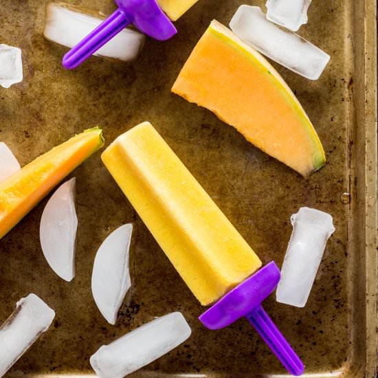 vegan creamy cantaloupe popsicles