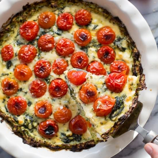 Tomato Spinach Feta Pie