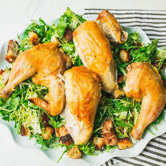 Roast Chicken with Bread Salad