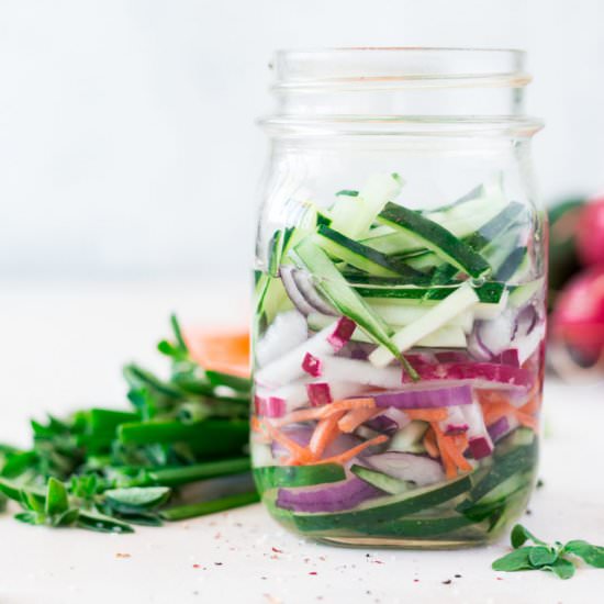 Quick Pickled Cucumbers & Onions