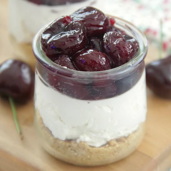 No-Bake Cherry Cheesecakes