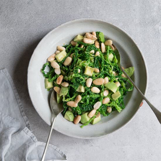 Cabbage Avocado & Almond Side Salad