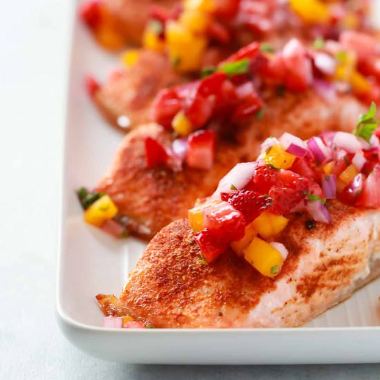 Cajun Salmon with Strawberry Salsa