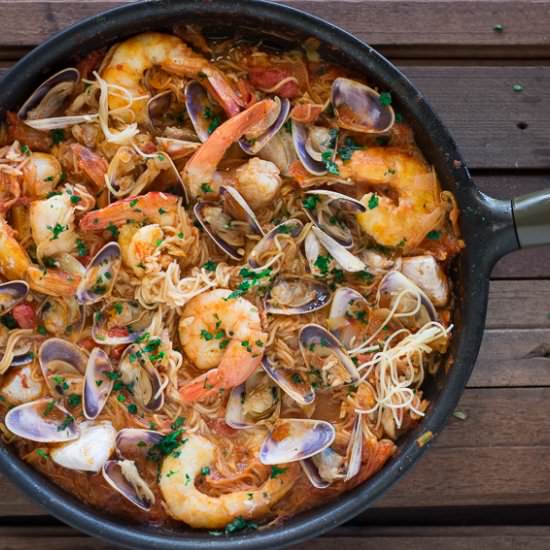 Prawn & Clams with Spanish Noodles