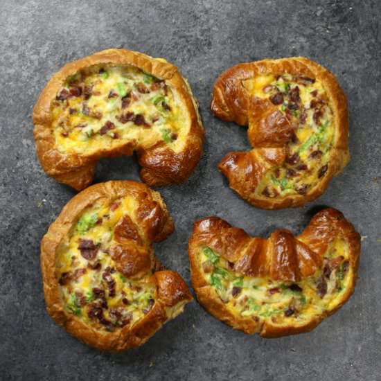 Omelet Breakfast Croissant Boats