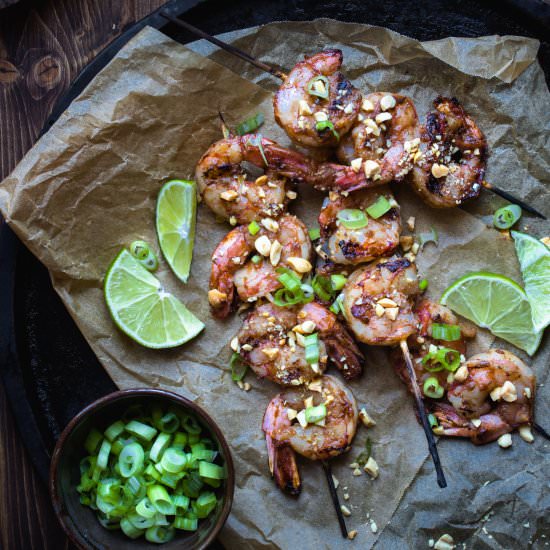 Vietnamese-Style Rhubarb BBQ Shrimp
