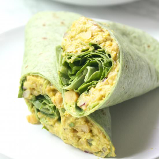 Smashed Chickpea Salad Wraps