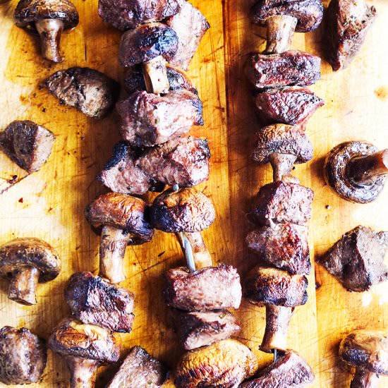 Grilled Steak & Mushroom Kabobs