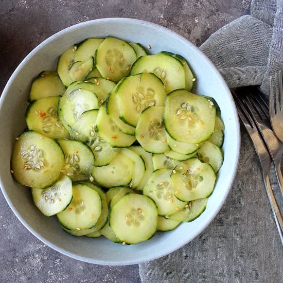 Cucumber salad with sesame seeds