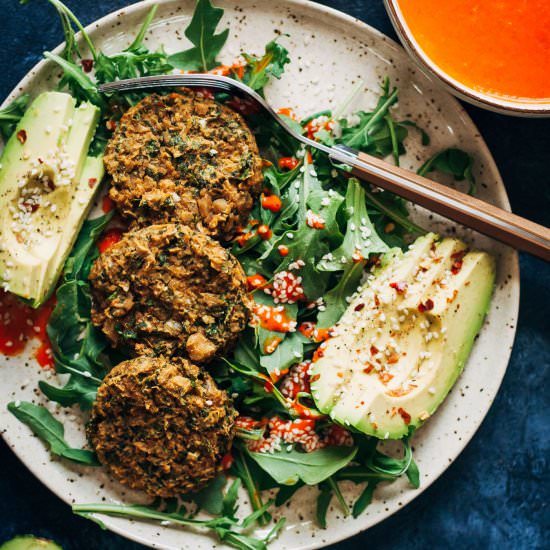 Herby Falafel + Red Pepper Dip