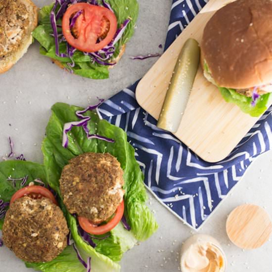 Vegan Mushroom Tofu Burgers