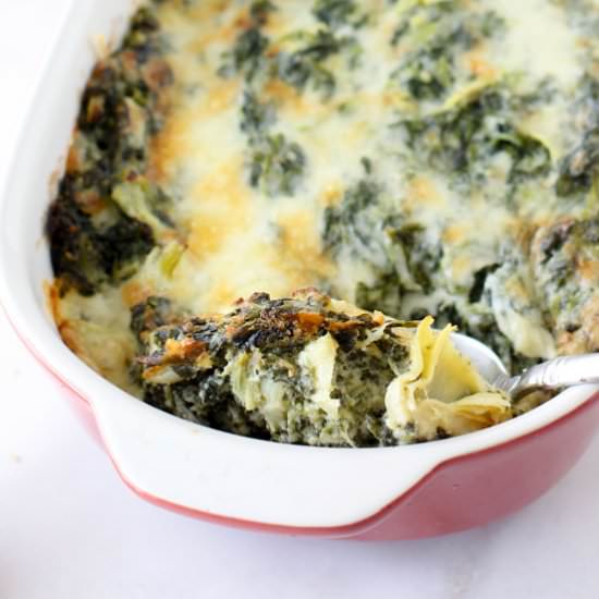 Lightened Up Spinach Artichoke Dip
