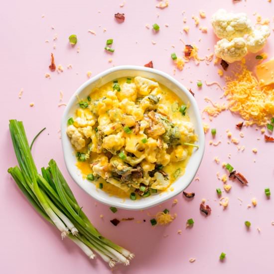 Spinach Bacon Cauliflower Gratin