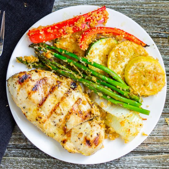 Lemon Chicken with Panko Vegetables