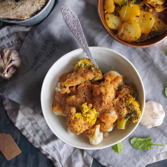 Vegetables with butter & breadcrumb