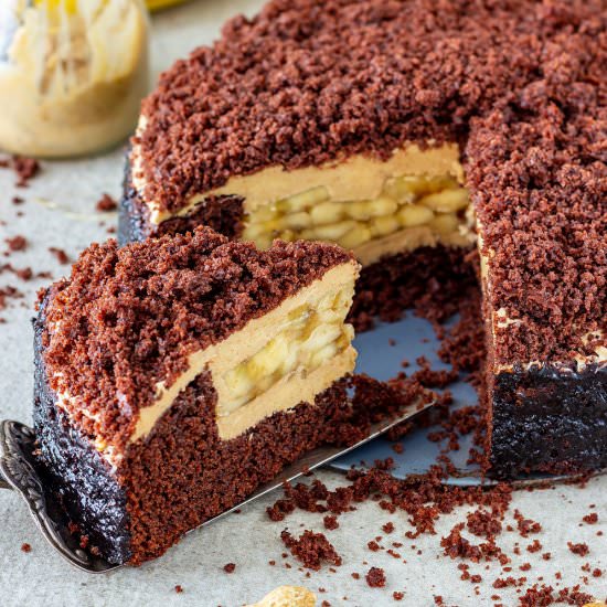 banana chocolate peanut butter cake