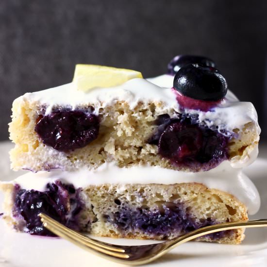 GF Vegan Lemon Blueberry Layer Cake