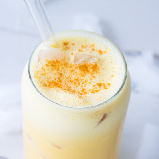 Creamy Vegan Iced Vanilla Turmeric