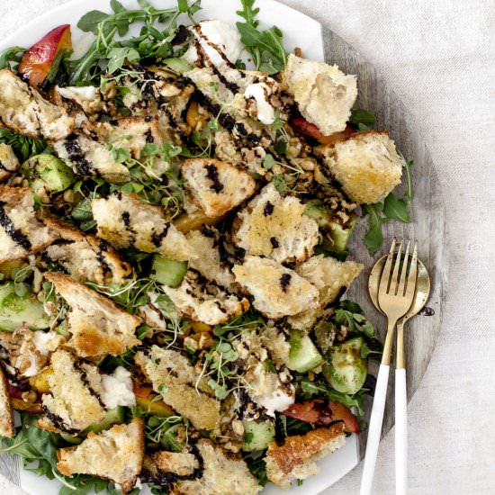 Grilled Peach Panzanella Salad
