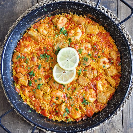 Paella with Tuna & Shrimp