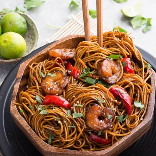 Shrimp Stir-Fry Lo Mein Noodles