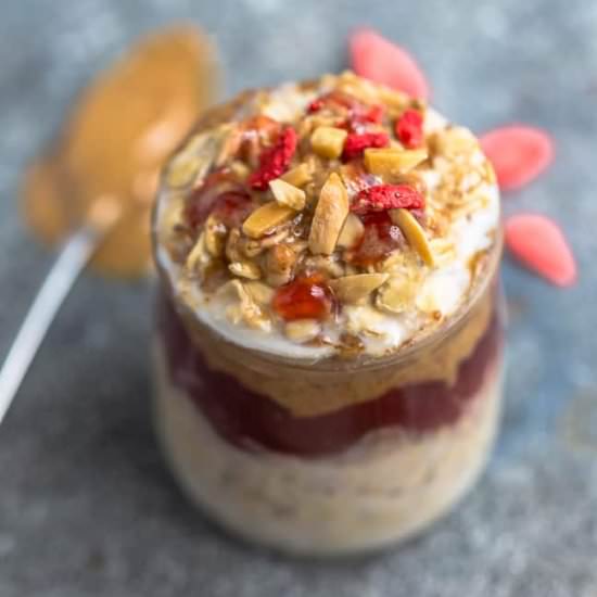 Peanut Butter & Jelly Overnight Oat