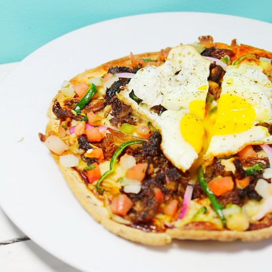BBQ Pork Carnitas Breakfast Pizza
