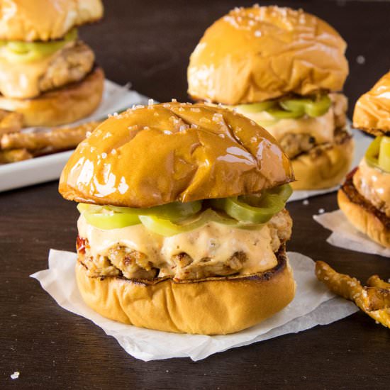 Fiery Pork Sliders w Guajillo Mayo