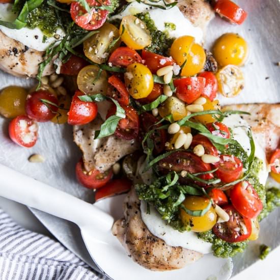 Pesto Chicken Bruschetta