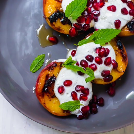Charred Peaches with Labneh