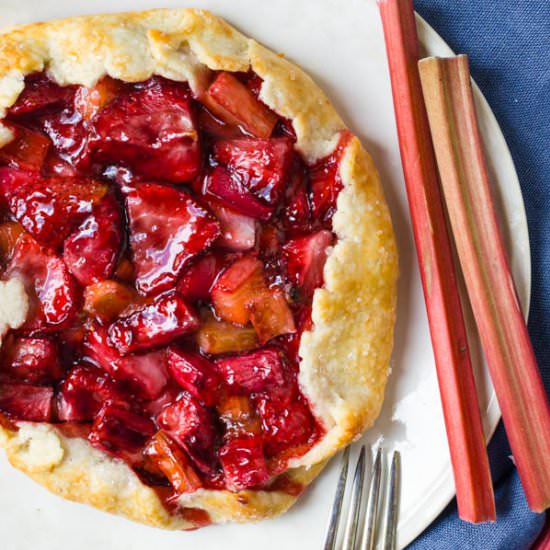 Strawberry Rhubarb Galette with Hom