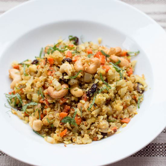 Curried Cashew Cauliflower Rice