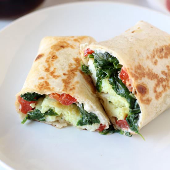 Spinach Feta Egg White Wrap