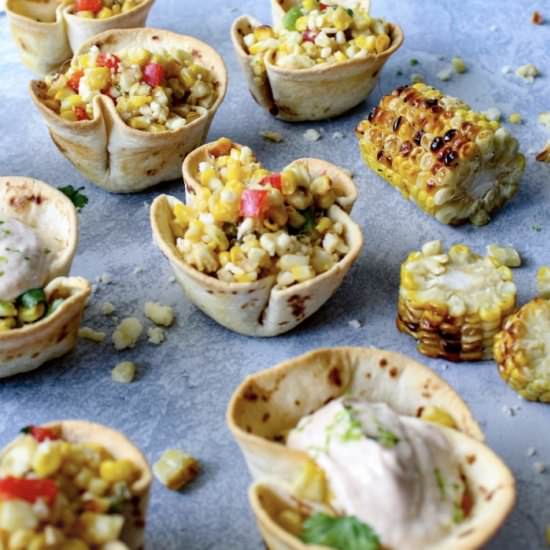 Lightened Up Elotes Cups