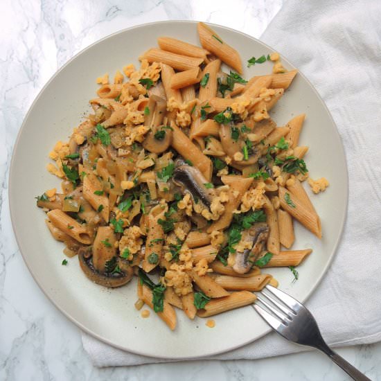 Pasta with Mushrooms and Lentils