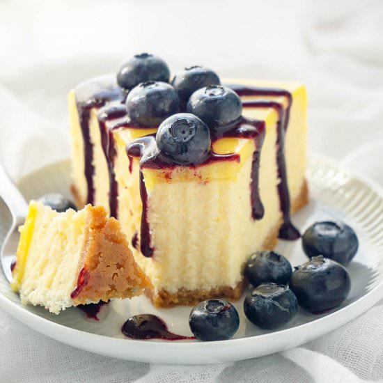 Luscious Lemon Blueberry Cheesecake