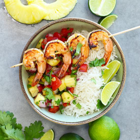 Grilled Shrimp with Pineapple Salsa