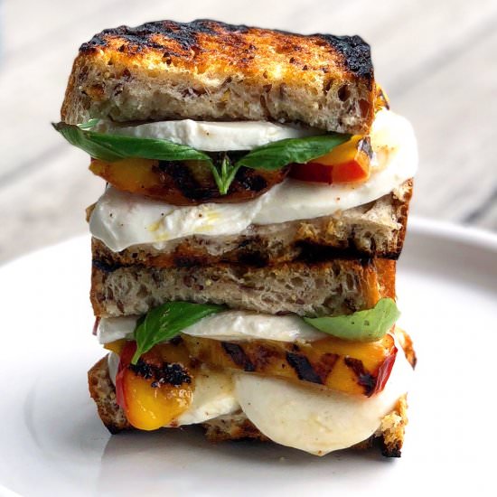 Caprese grilled cheese sandwich