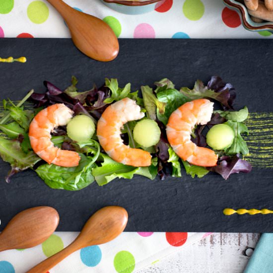 PRAWN AND MELON SALAD WITH MANGO SA