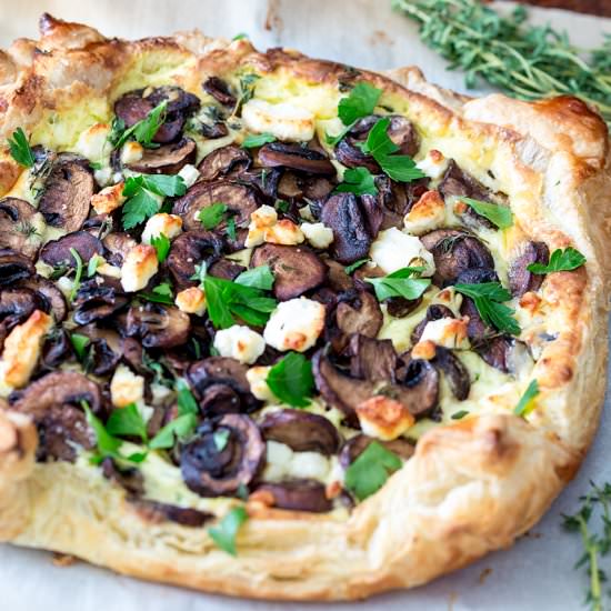 Mushroom Tart with Feta and Thyme
