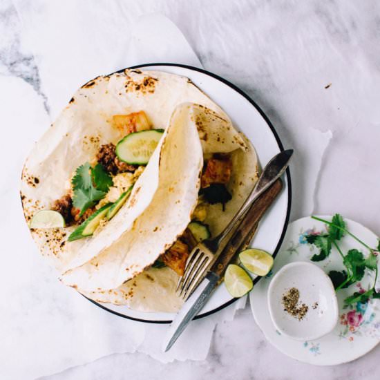 Kimchi Breakfast Tacos