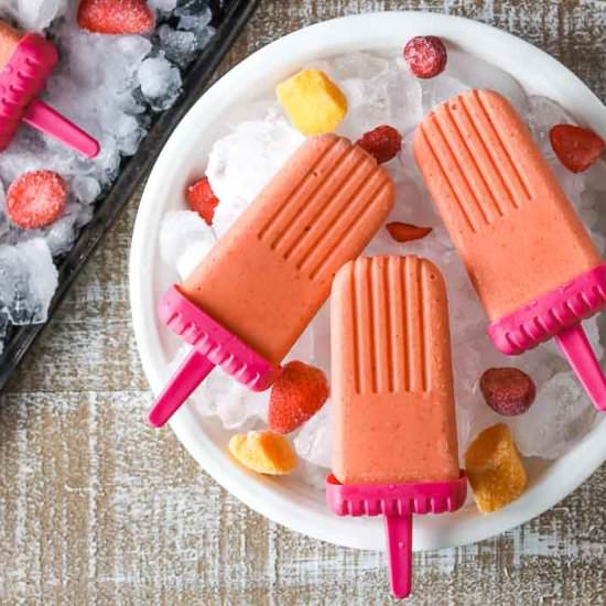 Strawberry Mango Kefir Ice Pops