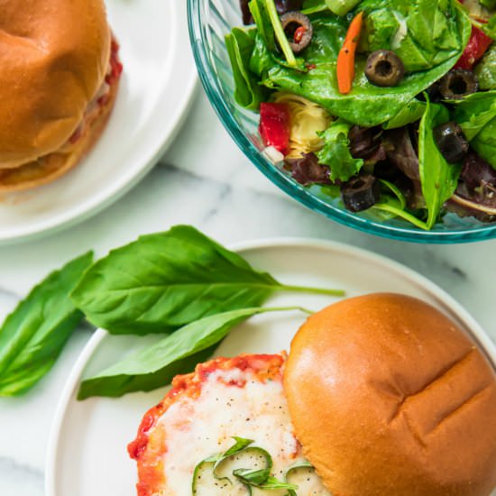 Healthy Chicken Parmesan Burgers