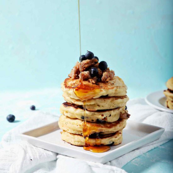 Blueberry Bfast Sausage Pancakes
