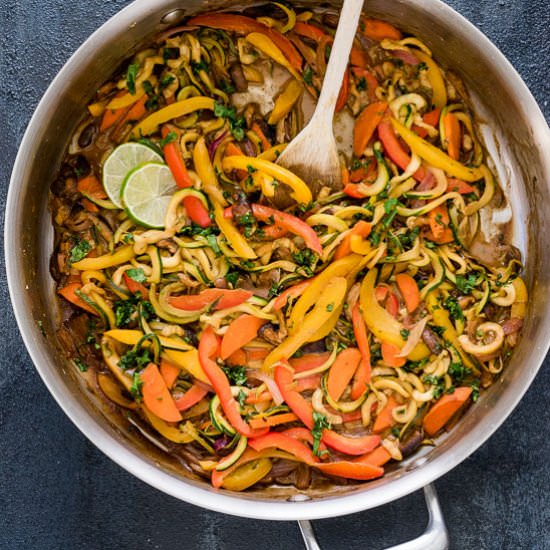 Vegetarian Thai Peanut Zoodles