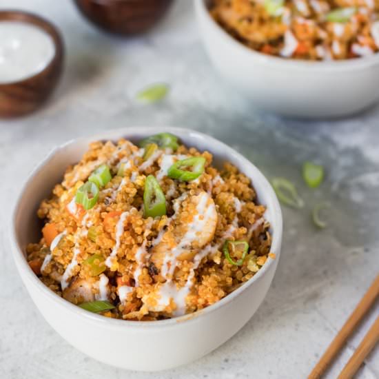 Buffalo Chicken Fried Quinoa
