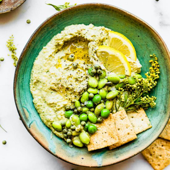 Vegan Edamame Pesto Dip