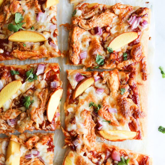 Peach BBQ Chicken Pizza