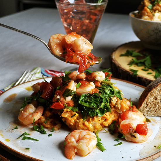 Baked Garlic Shrimp and Risotto