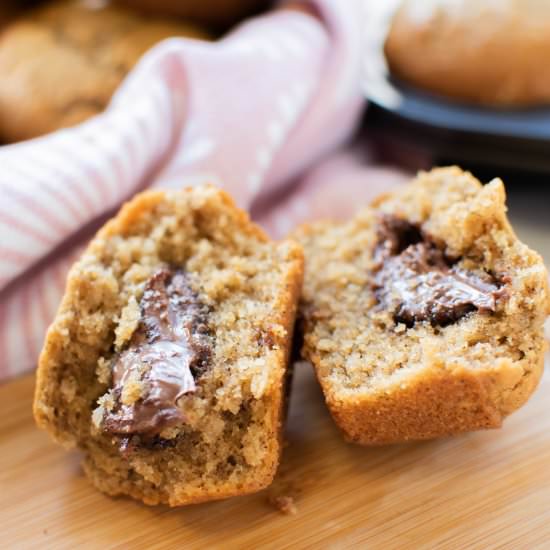 Nutella Stuffed Espresso Muffins